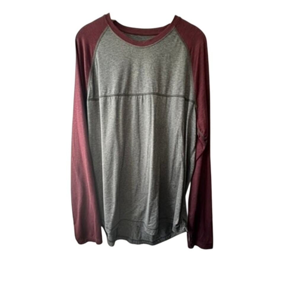 American Eagle 360 Extreme Flex Maroon & Gray Long Sleeve Raglan Shirt Sz XL New